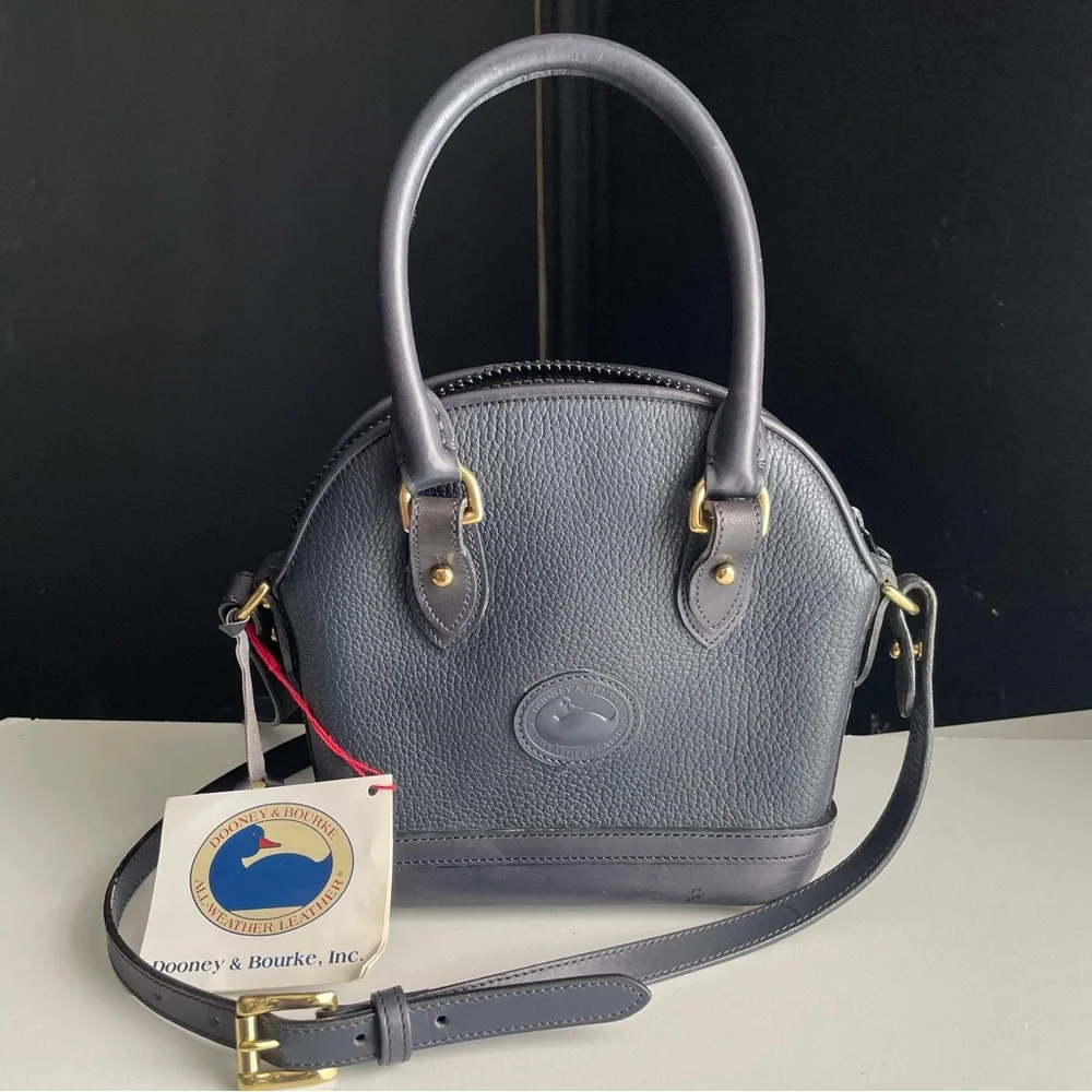 Dooney and Bourke Navy Blue Leather Mini Norfolk Bag crossbody bag - Picture 2 of 16